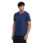 Camiseta Masculina ASICS Manga Curta Box Logo AZUL ESCURO