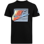 Camiseta Infantil Nike Manga Curta Futura Block SS PRETO