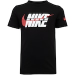 Camiseta Infantil Nike Manga Curta Split Block PRETO