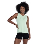 Camiseta Regata Feminina Oxer Alongada Estampada VERDE CLARO