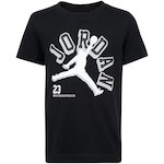 Camiseta Jordan Infantil Nike Manga Curta Varisty Jumpman PRETO