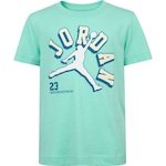 Camiseta Jordan Infantil Nike Manga Curta Varisty Jumpman VERDE CLARO