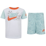 Conjunto Infantil Nike Kids Cyoa Camiseta + Bermuda AZUL CLARO