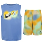 Conjunto Infantil Nike Dri-Fit Regata + Bermuda Hazy Rays AZUL