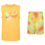 Conjunto Infantil Nike Dri-Fit Regata + Bermuda Hazy Rays LARANJA