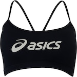 Top Fitness com Bojo Fixo ASICS Logo Alça Cruzada Baixa Sustentação Adulto PRETO