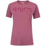 Camiseta Feminina ASICS Manga Curta Logo Treino ROXO CLARO