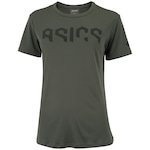 Camiseta Feminina ASICS Manga Curta Logo Treino VERDE ESCURO