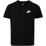 Camiseta Juvenil Nike Manga Curta Sportswear Embroidered Future PRETO