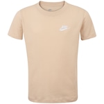 Camiseta Juvenil Nike Manga Curta Sportswear Embroidered Future BEGE