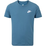 Camiseta Juvenil Nike Manga Curta Sportswear Embroidered Future AZUL CLARO