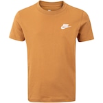 Camiseta Juvenil Nike Manga Curta Sportswear Embroidered Future MARROM CLARO