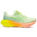 Tênis ASICS Novablast 4 Paris Feminino Verde Cla/Laranja