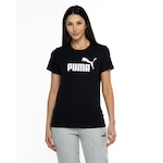 Camiseta Feminina Puma Manga Curta ESS Tee Logo PRETO