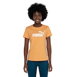 Camiseta Feminina Puma Manga Curta ESS Tee Logo LARANJA