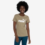 Camiseta Feminina Puma Manga Curta ESS Tee Logo BEGE