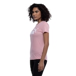 Camiseta Feminina Puma Manga Curta ESS Tee Logo ROSA/BRANCO