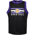 Camiseta Regata do Los Angeles Lakers NBA Juvenil Wordmark N0332 PRETO