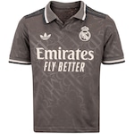 Camisa Polo do Real Madrid III 24/25 adidas Infantil Torcedor CINZA