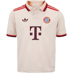 Camisa Polo do Bayern de Munique III 24/25 adidas Infantil Torcedor BEGE