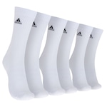 Kit de Meias adidas Cano Médio 3 Listras Adulto 3 Pares BRANCO