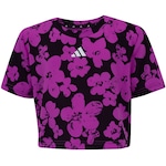 Camiseta Juvenil adidas Manga Curta Printed PRETO/ROXO