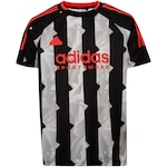 Camiseta Juvenil adidas Manga Curta Tiro PRETO/BRANCO