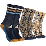 Kit de Meia adidas Farm 3 pares Adulto AZUL/MARROM