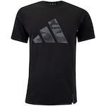 Camiseta Masculina adidas Manga Curta Logo Camuflado PRETO