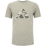 Camiseta Masculina adidas Manga Curta Logo Camuflado CINZA