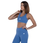 Top Fitness sem Bojo adidas Média Sustentação Treino Básico Adulto AZUL CLARO