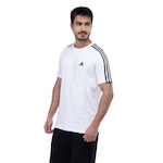 Camiseta Masculina adidas Manga Curta 3 Stripes BRANCO/PRETO