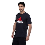 Camiseta Masculina adidas Manga Curta Big Logo PRETO/VERMELHO