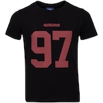 Camiseta do San Francisco 49ers NFL Juvenil Player Bosa NF048 PRETO