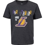 Camiseta do Los Angeles Lakers NBA Juvenil N0196 Collage Preto Mescla