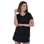 Camiseta Feminina Mizuno Manga Curta Soul Fit Fire PRETO