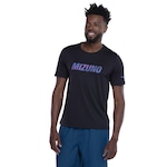 Camiseta Masculina Mizuno Manga Curta Energy Stamp PRETO