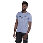 Camiseta Masculina Mizuno Manga Curta Spark Mescla Azul Mescla