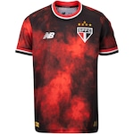 Camisa do São Paulo III 24 New Balance Juvenil Torcedor PRETO/VERMELHO