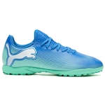 Chuteira Society Puma Future 7 Play TT Júnior AZUL