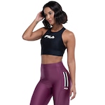 Top Fitness sem Bojo Fila Média Sustentação Train Long Elastic PRETO