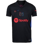 Camisa do Barcelona II 24/25 Nike Infantil Torcedor PRETO/VERMELHO