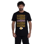 Camiseta do Los Angeles Lakers NBA Masculina NB958 Contour PRETO