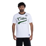 Camiseta do Boston Celtics NBA Masculina NB995 Floco Team Off White