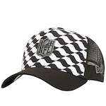 Boné NFL Aba Curva New Era Snapback  940 AF Black Adulto PRETO/BRANCO