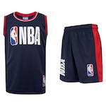 Kit de Uniforme do Los Angeles Lakers Infantil Braziline NBA Camiseta Regata + Calção AZUL ESCURO