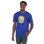 Camiseta do Golden State Warriors NBA Masculina Wet Logo N0154 AZUL