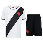 Kit de Uniforme do Vasco Infantil Braziline Mini Craque Camiseta + Calção BRANCO