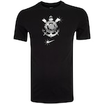 Camiseta do Corinthians Nike Masculina Manga Curta Crest Tee PRETO