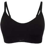 Top Fitness com Bojo Nike Baixa Sustentação Alate Coverage LS Bra Adulto PRETO